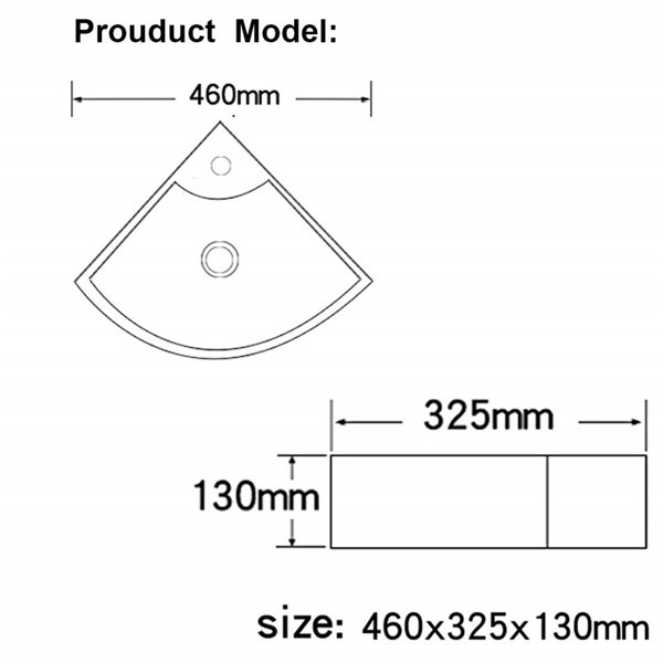 Ebern Designs Jahmal 32.5Mm White Ceramic Specialty Corner Sink